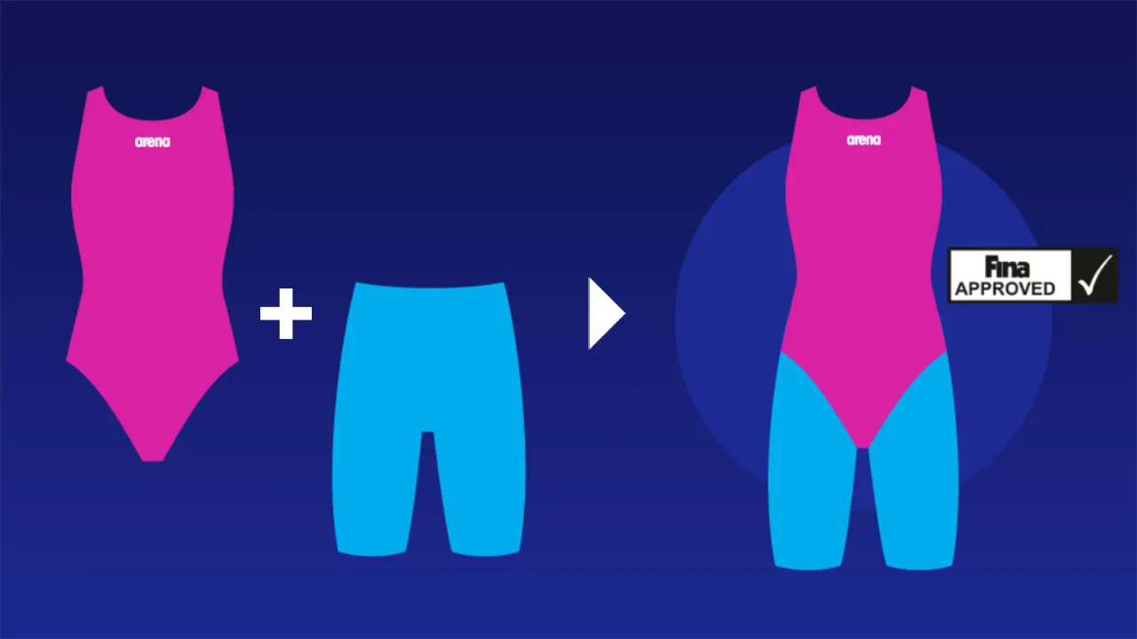 Đồ bơi thi đấu Arena Carbon Duo 2 mảnh màu đen xanh với đường viền ép nén