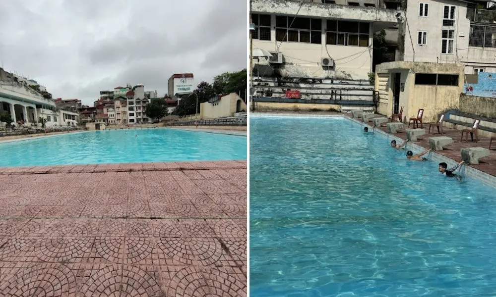 Nước tại bể bơi bốn mùa số 05 Thái Hà thường xuyên được xử lý và thay lọc đảm bảo vệ sinh