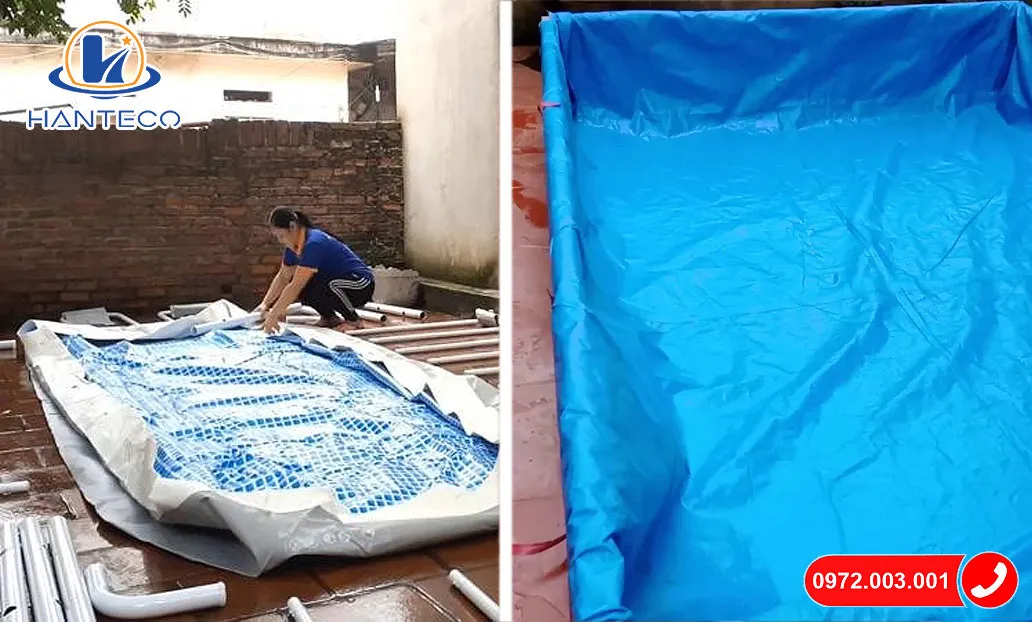 Mô hình lắp đặt bể bơi thủ công và bể bơi tại nhà dạng lắp ghép