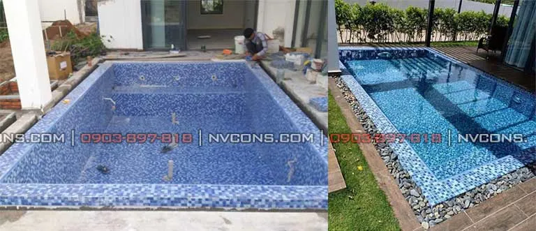 bể bơi mini gia đình diện tích 20m2