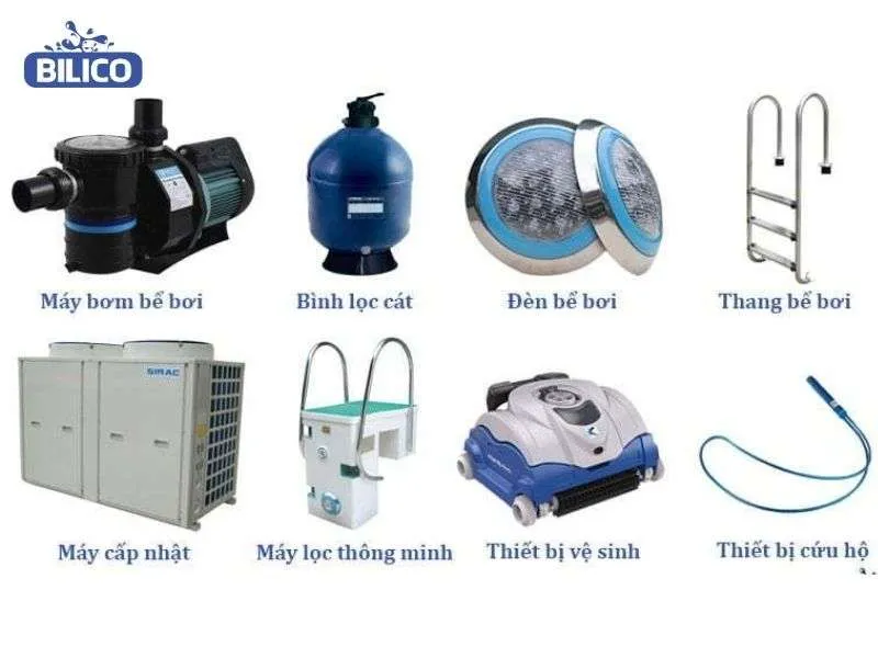 Chi phí các thiết bị bể bơi cần sử dụng