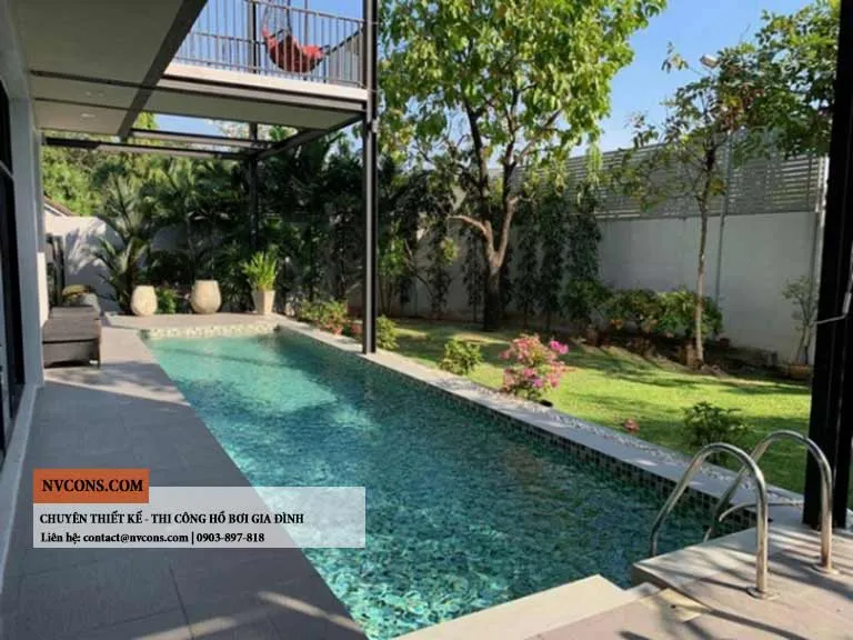 Thiết kế hồ bơi mini này thường gặp ở các homestay Phú Quốc