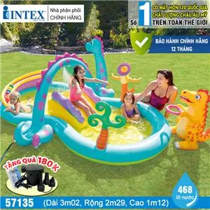Bể bơi cầu trượt vườn khủng long INTEX 57135