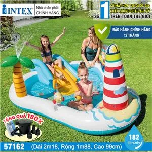 Bể bơi phao cầu trượt có cần câu cá intex 57162