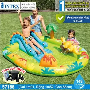 Bể bơi phao cầu trượt khủng long INTEX 57166