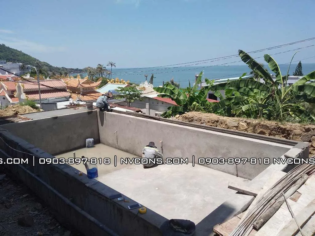 Thi công bể bơi homestay Vũng Tàu