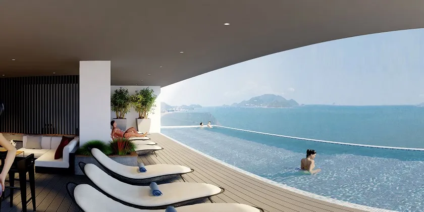 Thư giãn và chiêm ngưỡng khung cảnh trời biển từ hồ bơi vô cực tại khách sạn Nagar Nha Trang