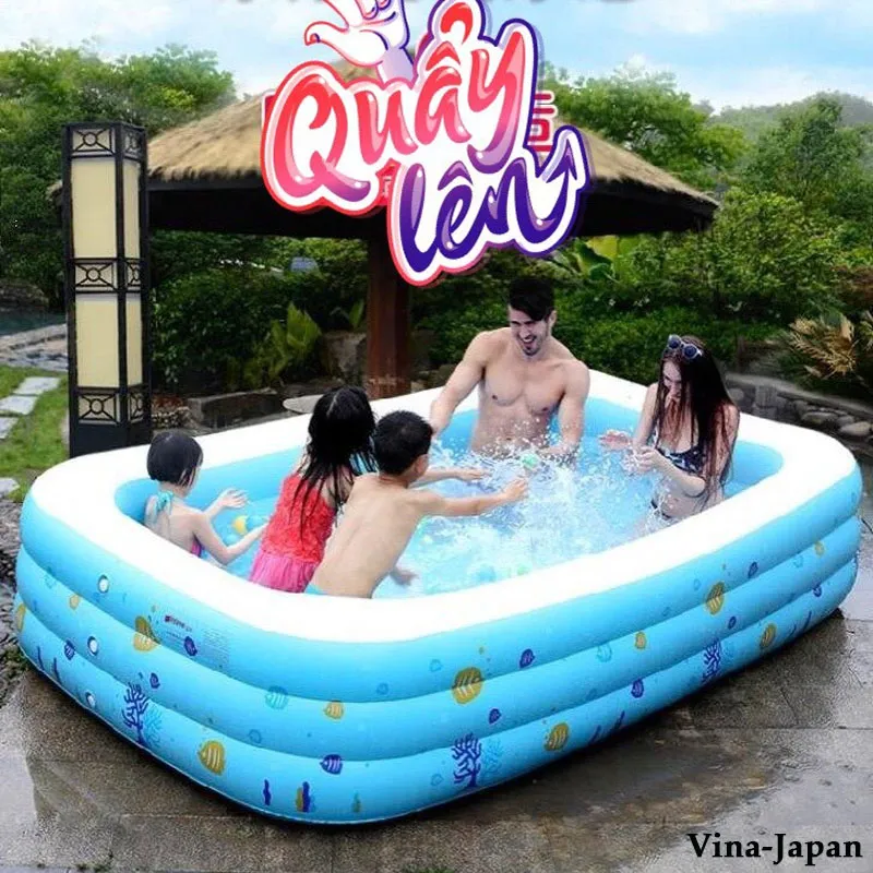 Bể bơi phao 3 tầng loại dày cao cấp cho bé vui chơi tại nhà