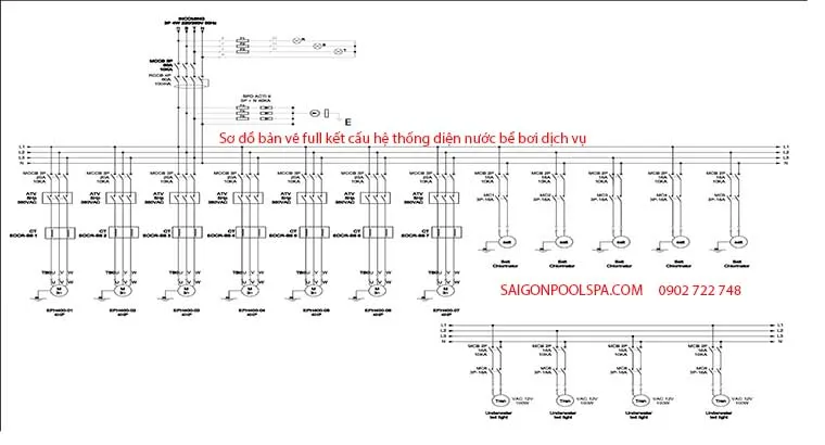 Bản vẽ full kiến trúc kết cấu hệ thống điện nước bể bơi dịch vụ đảm bảo an toàn vận hành