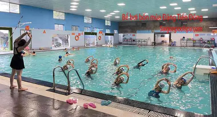 Toàn cảnh không gian bể bơi bốn mùa Đặng Tiến Đông hiện đại