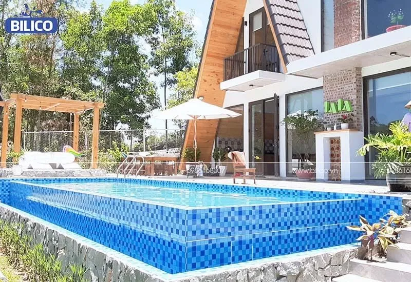 Công trình thi công bể bơi Bilico tại nhà anh Long – Quận Ngũ Hành Sơn