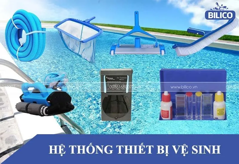 Bộ sưu tập hệ thống thiết bị vệ sinh chuyên dụng cho hồ bơi