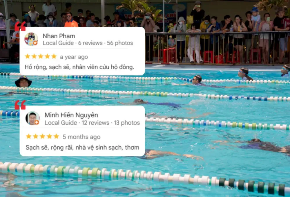 Hồ bơi có lực lượng nhân viên cứu hộ đông