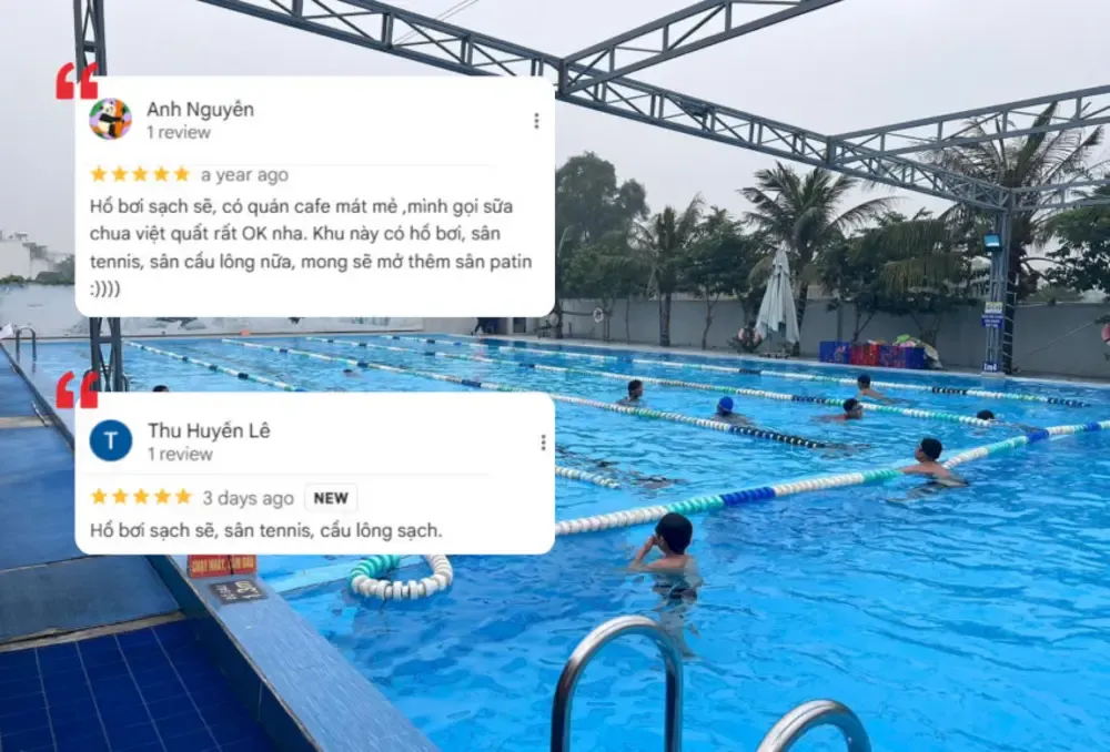 Khách hàng đánh giá hồ bơi sạch sẽ