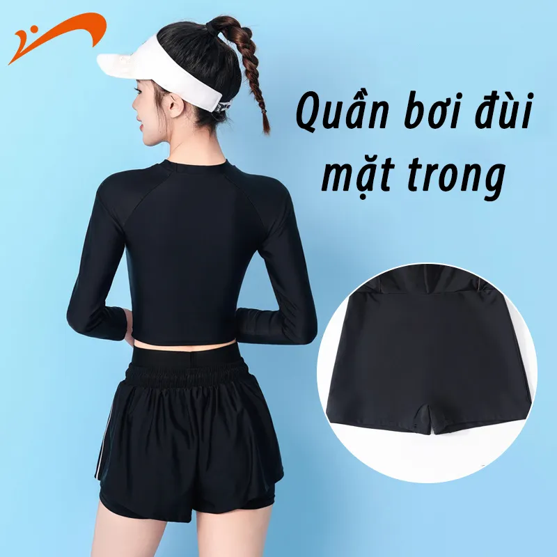 Bảo quản bộ quần áo bơi dài tay nữ đúng cách giúp duy trì độ bền của vải