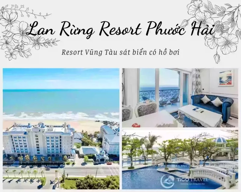 Phong cách Santorini tại Lan Rừng resort Vũng tàu giá rẻ có hồ bơi