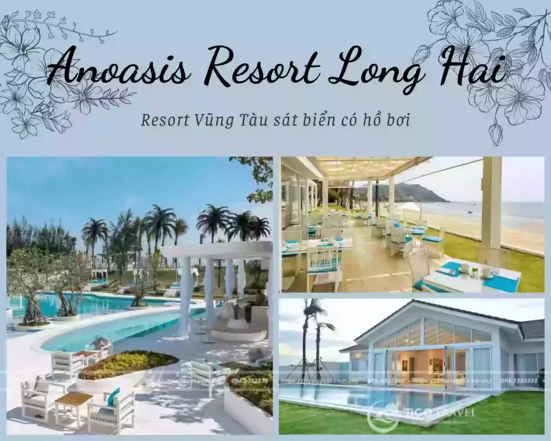 Anoasis Long Hải resort Vũng tàu giá rẻ có hồ bơi phong cách Địa Trung Hải