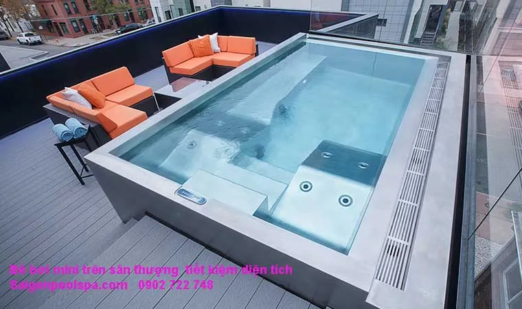 Hồ bơi mini trên sân thượng