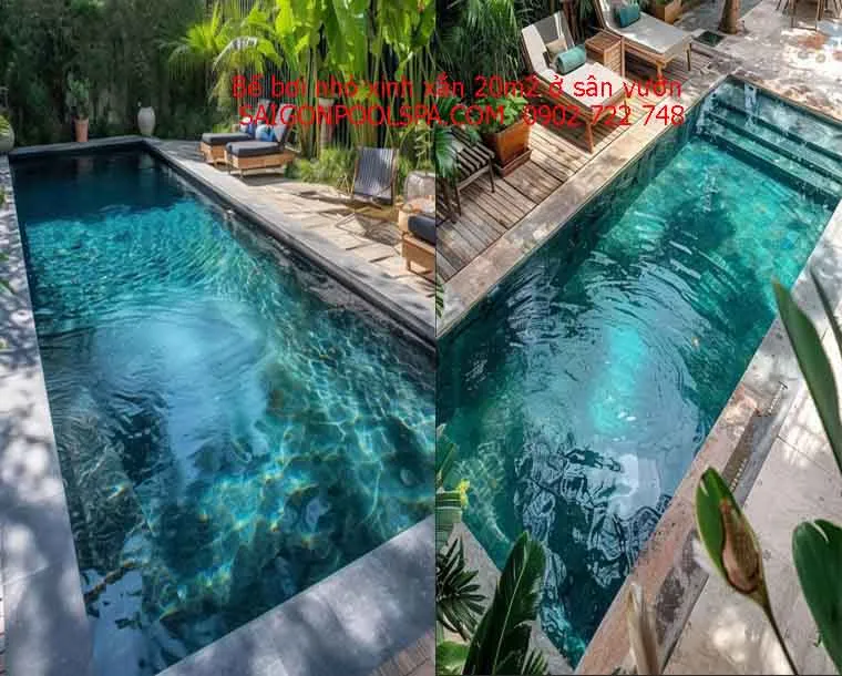 Bể bơi nhỏ xinh xắn ở sân vườn