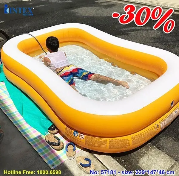 Bể bơi phao gia đình hình chữ nhật