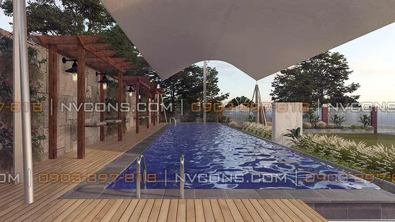 Chi phí thiết kế bể bơi tại TPHCM được tính theo m2