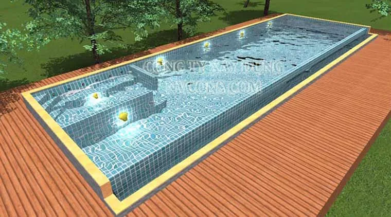 Chi phí thiết kế hồ bơi có giá vào khoảng 180.000 - 380.000 tùy vào quy mô công trình
