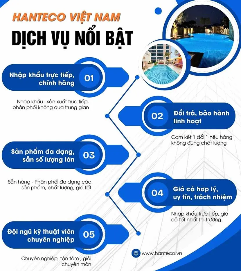 Dịch vụ giao hàng toàn quốc, lắp đặt tận nơi, bảo hành chính hãng của Hanteco Việt Nam