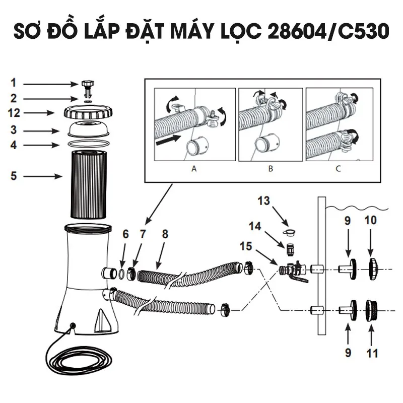 Máy lọc INTEX 28604 hoàn chỉnh