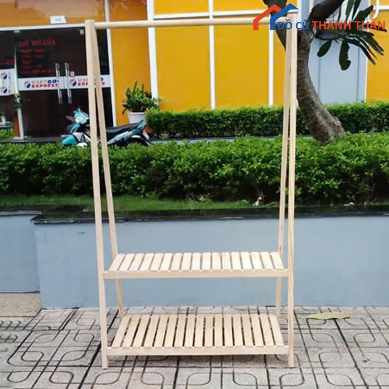 Kệ gỗ treo đồ 2 tầng cũ giá rẻ