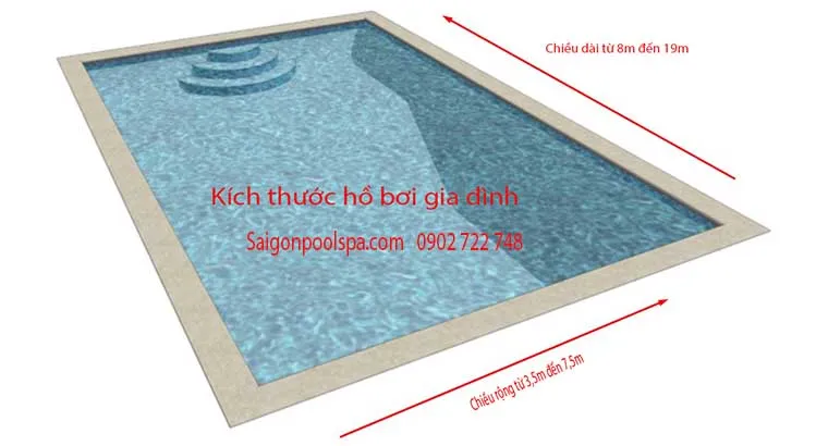 Sơ đồ kích thước hồ bơi gia đình