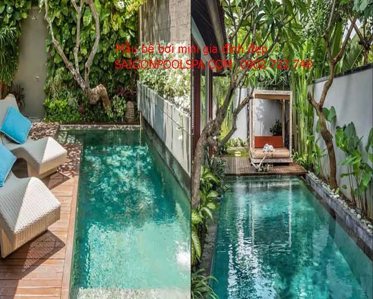 Thiết kế hồ bơi gia đình hiện đại