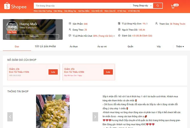 Shop Hương Muối nổi bật với váy hoa vintage và áo sơ mi nữ tính phong cách Hàn