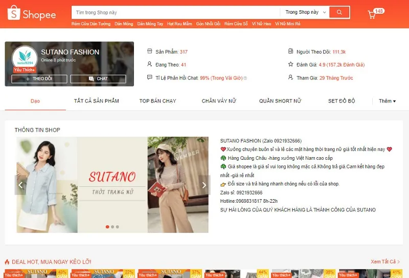 Shop SUTANO FASHION chuyên set đồ công sở lịch sự, chất liệu ít nhăn dễ bảo quản