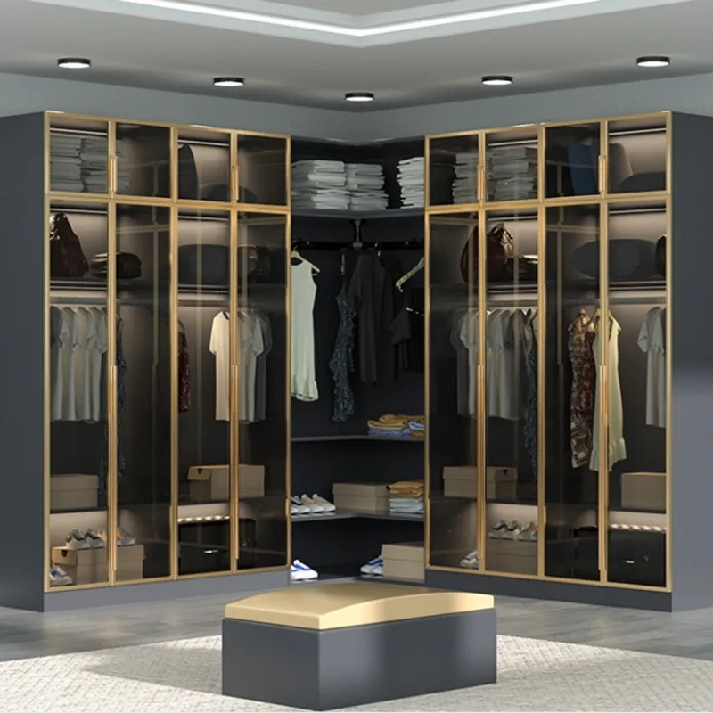 Tủ quần áo góc chữ L hiện đại cho phòng ngủ nhỏ