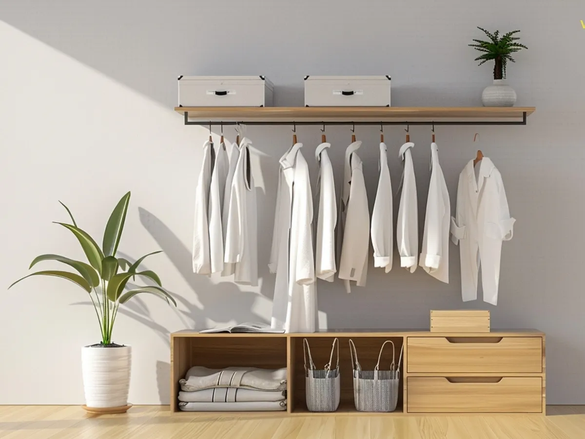 Tủ quần áo mini treo tường tiện lợi cho phòng ngủ nhỏ