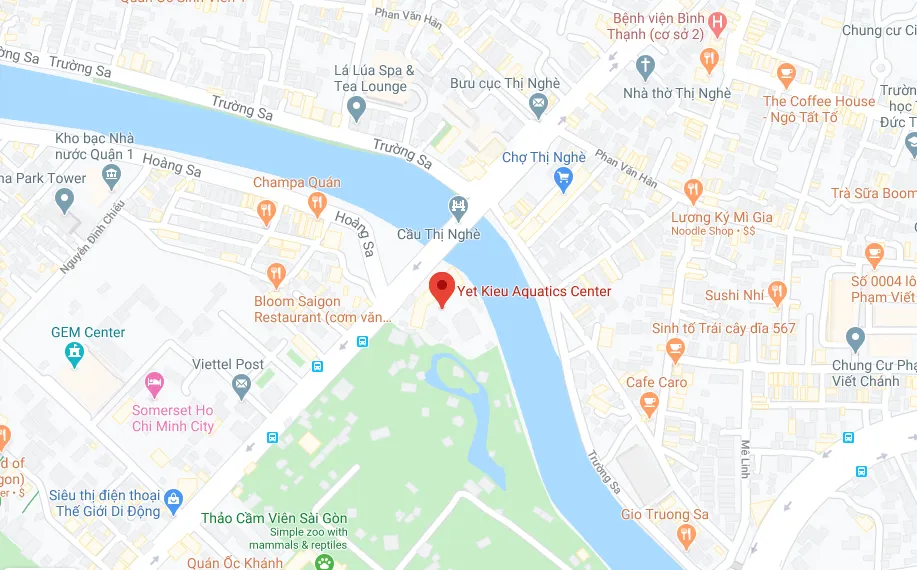 Vị trí hồ bơi Yết Kiêu trên bản đồ