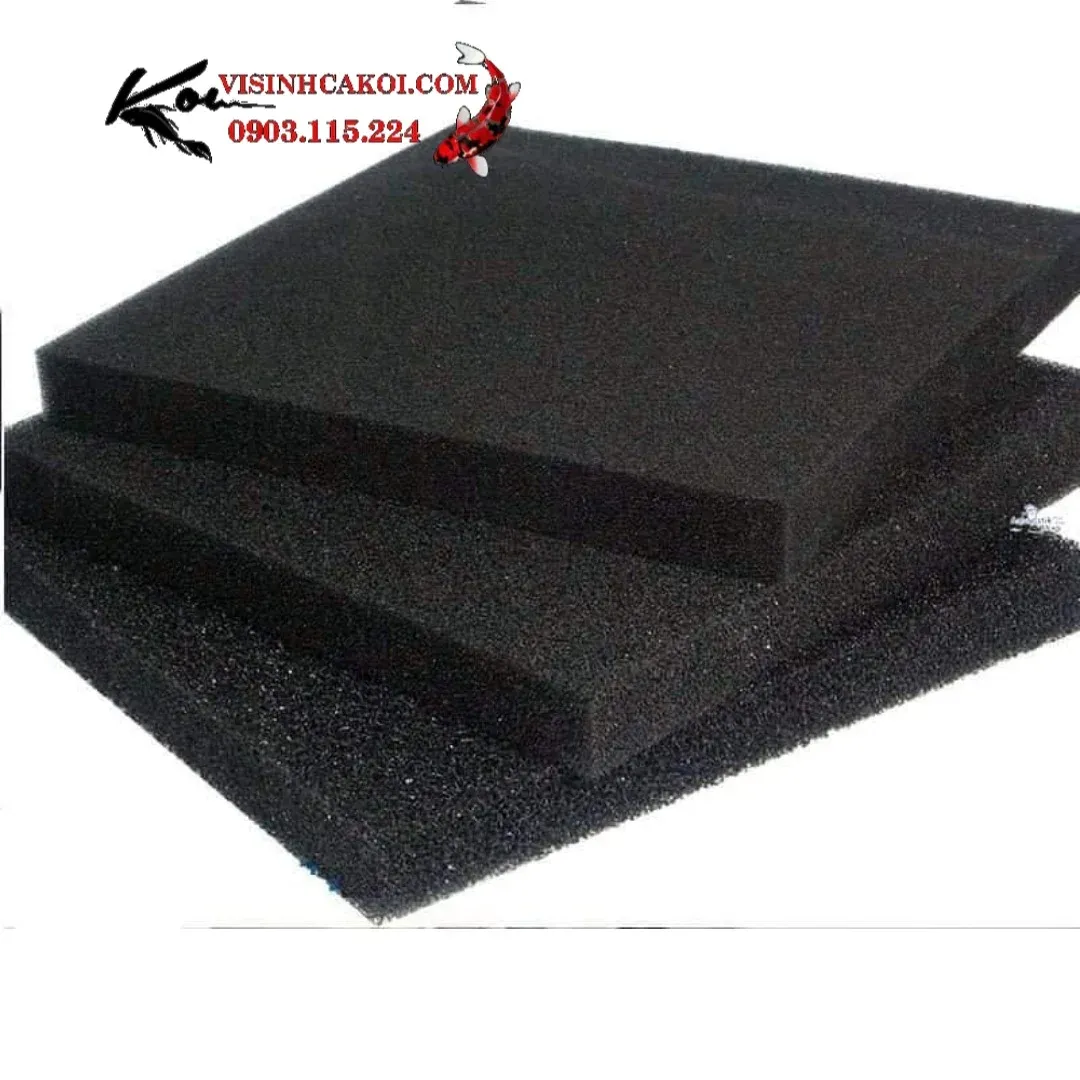 Tấm lọc mút đen với cấu trúc xốp lọc thô hiệu quả